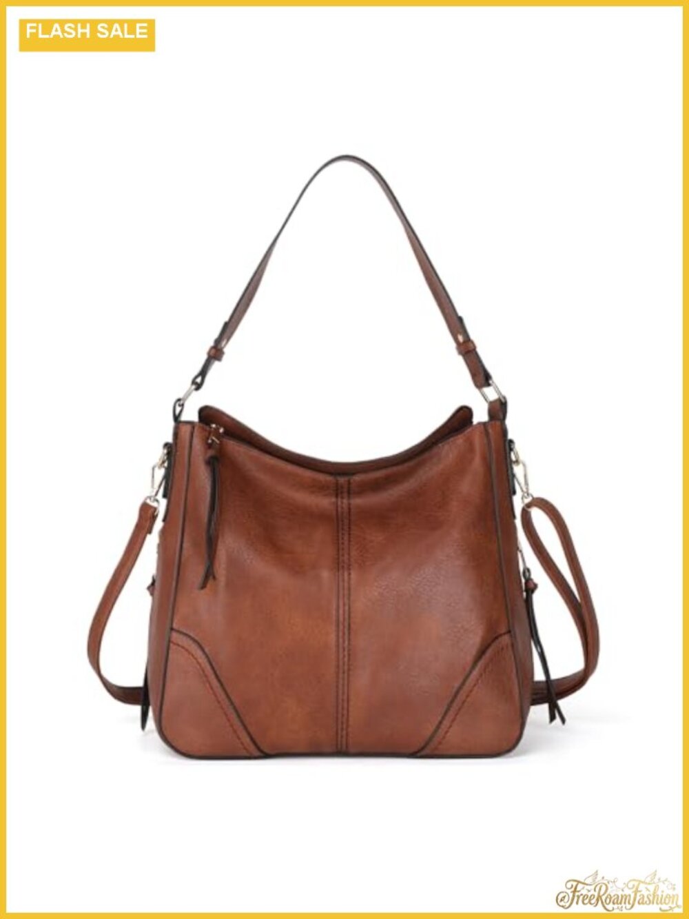 Vegan Leather Hobo Crossbody Bag Women Multi Pocket Shoulder Purse